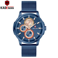 Relojes Hombre 2020 KADEMAN Watches Men Luxury Brand Chronograph Male Sport Watches Waterproof Clock Blue Quartz Men Watch