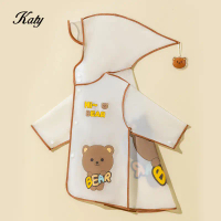 Children's cartoon dinosaur raincoat set - 1 year old boys and girls, students, waterproof, transpar