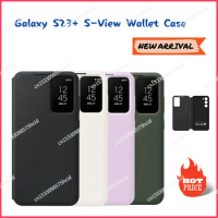For Samsung Galaxy S23+ S-View Wallet Case For Samsung S23+ (6.6") Smart Flip phone case Smart Clear View Cover