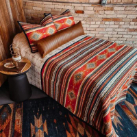Paseo Road by HiEnd Accents | Del Sol Western Bedding 3 Piece Quilt Set with Pillow Shams, Super King Size Aztec Bedding Sets, T