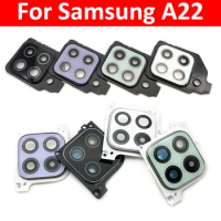 Back Rear Camera Glass Lens With Cover Frame For Samsung A22 4G 5G A225F A226B