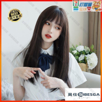 【全球優品匯】假髮 長髮 短髮 假髮女 中長髮 直髮 CS003 假髮女中長髮鎖骨髮 空氣劉海自然蓬鬆短髮圓臉修臉長直髮