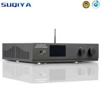 Dual MUSES02 Op Amp Bluetooth CSR8675 5.0 A2151 C6011 Tube 2.1 Channel HIFI Home Audio Player Amplifier Remote Control