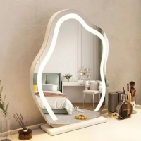 Bathroom Irregular Mirror Wavy Living Room Decoration Sticker Mirror Standing Full Body Girls Light Spiegel Wand Home Products