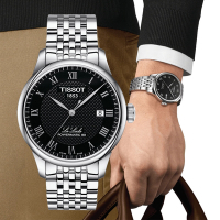 TISSOT天梭 官方授權 力洛克系列機械腕錶-黑 禮物推薦 畢業禮物 39mm/T0064071105300