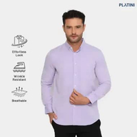Platini Baju Kemeja Pria Lengan Panjang Polos Polinosic Ungu 66245 XL