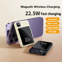 Mini Magnetic Qi Wireless Power Bank 22.5W Fast Charger for iPhone 15 14 13 12 Samsung Huawei Xiaomi Magsafe Powerbank 20000mAh