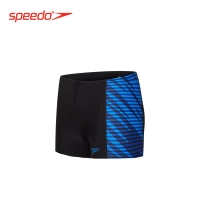 【現貨】Speedo/速比濤 時尚幾何印花 兒童貼合平角抗氯專業游泳褲男可愛