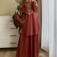 Noura One Set Miana daily/oneset Wafle/oneset murce Lengan panjang Bisa Dicuci Dengan Mesin