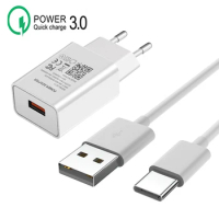 Fast Charger For OPPO A53 A5 A9 2020 Reno 2 Z 3 4 5 Pro Realme X 2 X50 3 5 6 Pro QC 3.0 EU Plug Phone Adapter Type-c USB Cable