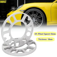 1Pc Universal 10mm Alloy Aluminum Wheel Spacers Shims Plate For 4/5 Stud Wheel 4x100 4x108 4x114.3 5x100 5x108 5x110 5x115 5x120