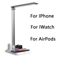 Multifunction Table Lamp QI Wireless Charger Dock For Apple Watch 2 3 4 series AirPods IPhone 8Plus X XR XS 11 Pro Fast Charging