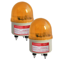 YASONG 90dB Led Strobe Beacon Warning Light 2Pcs Signal Emergency Lamp with Buzzer LTE-5071J DC12V/24V AC220V