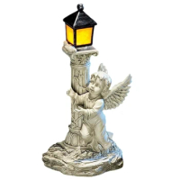 Outdoor Solar Lighting Statue Solar Lights Roman Colum Child Statue Solar Lamp