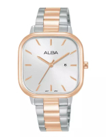 Alba Jam Tangan Wanita ALBA Fashion AH7BZ0 AH7BZ0X1 Strap Stainless Steel Silver Rose Gold Dual Tone