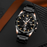 PROMO BELLEDA 9171 Jam Tangan Pria Rantai Chrono Aktif Anti Air Tanggal Aktif Watches
