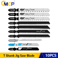 CMCP Jig Saw Blade 10pcs T-Shank Jigsaw Blade for Wood Metal Cutting Tool HCS Steel Saw Blade