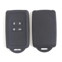 Remote Key Case Cover For Car Shell for Renault MEGNE TLISMN KDJR Clio 2018 2019 2020 2015 2016 4 Button Silicone Keycover Black