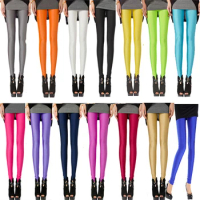 MERI AMMI Girls Candy Color Full Length Neon Slim Shiny Yoga Disco Leggings Pants Trousers 18-20Year