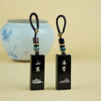 【米蘭精品】現貨+預購 鑰匙扣手機掛飾(黑檀木鑲銀實木無事牌包包配飾12款74if34)