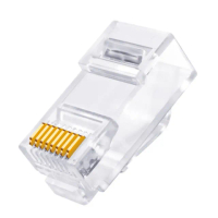 【台灣霓虹】Cat6 RJ45網路水晶頭三叉鍍金50u-20入組