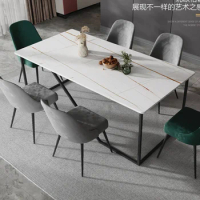 Modern simple SLATE dining table small family light luxury minimalist marble dining table Nordic dining tables and chairs