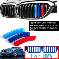 3Pcs Car M Grille Trim Strip For BMW E60 E39 E90 E46 E91 E92 F22 F22 E81 F20 E81 Series 1 2 3 4 5 6 7 8 X1 X2 X3 X4 X6 X6 X7 Z4