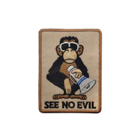 SEE SPEAK HEAR NO EVIL Embroidery Patch Monkey Gorilla Patch Applique For Clothing Backpack Sewing Supplies