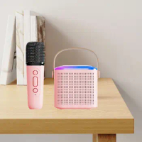 Karaoke Speaker High-fidelity Bluetooth Karaoke Machine with 2 Wireless Microphones Portable Mini Speaker Toy for Kids Adults