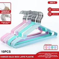 Gantungan Baju Lipat Multifungsi 360°/ Hanger Besi Lapis Plastik/ Gantungan Jemuran dengan Jepitan 1