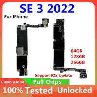 Unlocked Motherboard For iPhone SE 3 2022 Clean iCloud Logic Board IOS System Original Mainboard With/No Touch ID 64/128/256gb