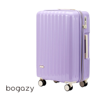 (5/20一日價)Bogazy 雅典美爵 26吋鏡面光感海關鎖可加大行李箱(甜薯紫)