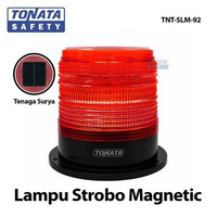 Lampu Warning Light Merah Tonata Magnet Solar Panel / Lampu Peringatan LED Kedip Strobo Tenaga Surya