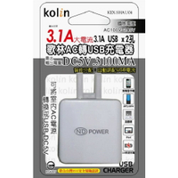 小玩子 Kolin 歌林 3.1A AC轉USB 充電器 2埠 方便 手機 平板 簡約 KEX-SHAU04