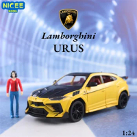 1:24 Lamborghini URUS SUV Modified version Diecast Metal Alloy Model car Sound Light Pull Back Collection Kids Toy Gifts F571