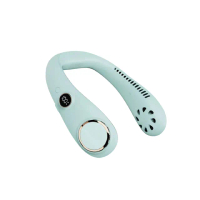【賀惟生活用品】LED顯示電量 USB充電 掛脖風扇 掛脖電風扇 無葉掛脖風扇 頸掛風扇 隨身風扇(三段風速)