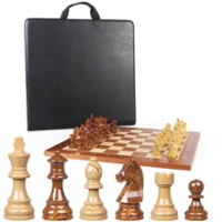Germanic Knight Wooden Chess Set Portable Beginner Children's European Championship Medium Solid Resin Pieces Wood Chessboard