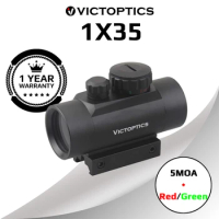 VICTOPTICS 1X35 Red Dot Scope 5 Levels Red &amp; Green Dot Reflex Collimator Sight Fits Firearms &amp; Airsoft