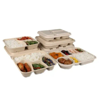 World Peace Sale!!! Biodegradable Tableware Takeaway Food Package Sugarcane Bagasse Food Box Microwave Restaurant Disposable