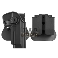 Tactical Retention Rotate Pistol Holster Concealed IMI Gun Pistol Holsters w/ Magazine Pouch For Beretta 92 96 M9
