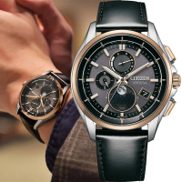 【CITIZEN 星辰】ATTESA 月相電波鈦金屬腕錶 男錶 禮物 手錶(BY1004-17X)