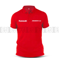 Áo Thun Polo Đua Xe Mô Tô, Kawasaki 1400GTR Sulam, Chất Liệu Cotton, Unisex, Phong Cách Thường Ngày 