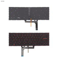US Laptop Keyboard for MSI GS65 GF63 8RC 8RD Thin 9SC with Red Printing &amp; Backlit