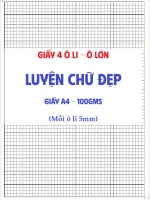 51 Tờ giấy luyện chữ đẹp. 4 Ô LI - Ô LỚN - giấy A4 100gms  - In 2 mặt