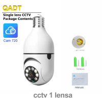 Camtrix Cam720 Kamera CCTV Lampu E27 2 Lensa Ganda 1080P WiFi Wireless Night Vision PTZ CCTV Jarak J