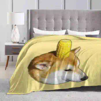 Corn Shibe Doggo Soft Warm Throw Blanket Corn Doggo Corndog Corn Shibe Corn Shiba Inu Shiba Inu With Corn Shibe With Corn Dog
