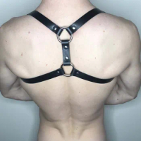 Gay Rave Harness Men Sexy Harajuku Faux Leather Body Chest Harness Punk Shoulder Strap Sex Toys For Men Lingerie Underwear