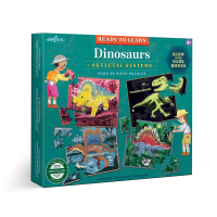 【eeBoo】恐龍36片微夜光拼圖組 Dinosaurs 36 Piece 4 Puzzle Set(嬰幼兒童男童女童遊戲桌遊拼圖 -恐龍)