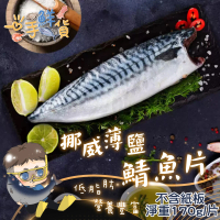 【一手鮮貨】挪威薄鹽鯖魚片(4片組/單片淨重170g±5%)