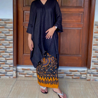 BLOUSE KAFTAN TUNIK ARUNA POLOS BATIK VISCOSE (HANYA ATASAN)